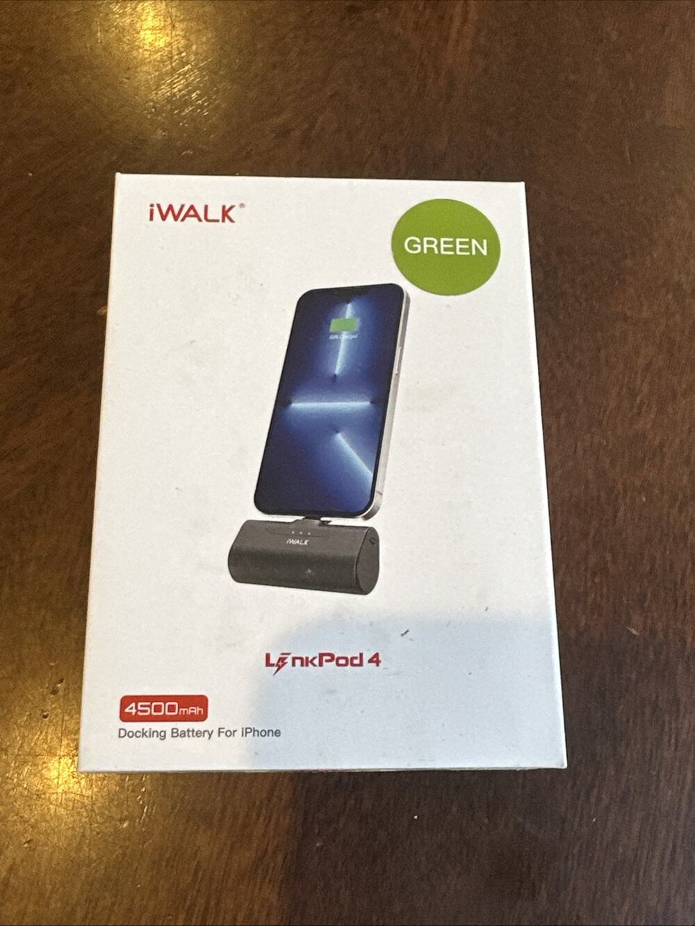 iWALK LinkPod4 4500mAh Portable iPhone Charger Powerbank - Green DBL4500L - New!